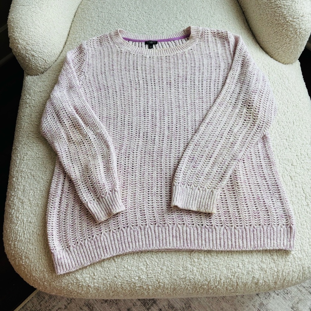 Talbots Open-stitch Light Purple Marled Sweater. Sz 2X. Good condition.
